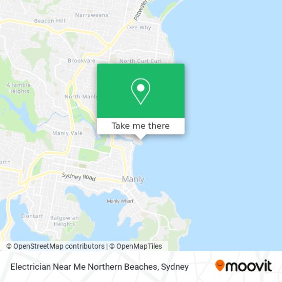 Electrician Near Me Northern Beaches map