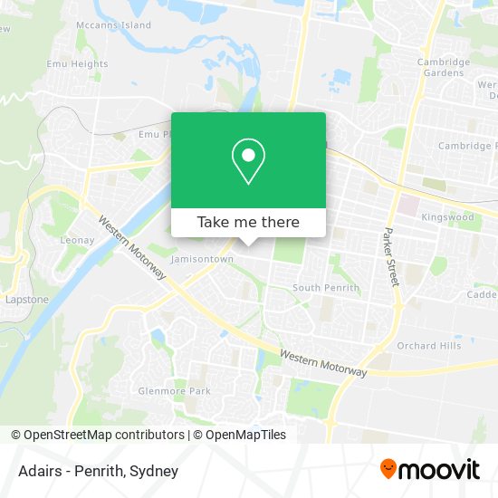 Mapa Adairs - Penrith