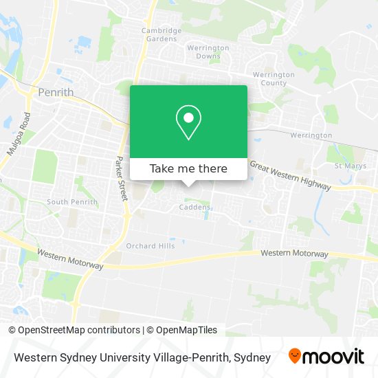 Western Sydney University Village-Penrith map