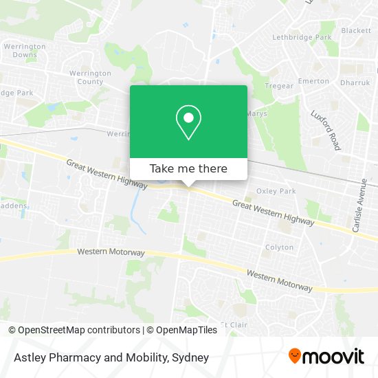 Mapa Astley Pharmacy and Mobility