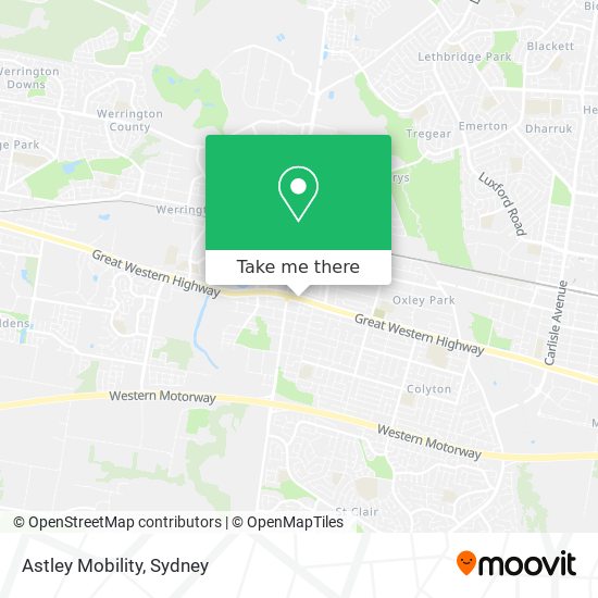 Mapa Astley Mobility