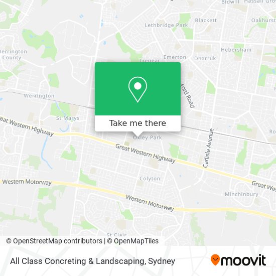 All Class Concreting & Landscaping map