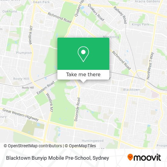 Mapa Blacktown Bunyip Mobile Pre-School