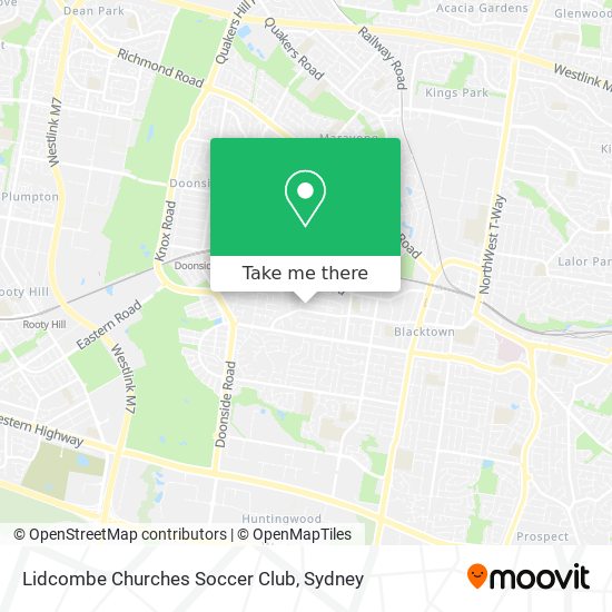 Mapa Lidcombe Churches Soccer Club