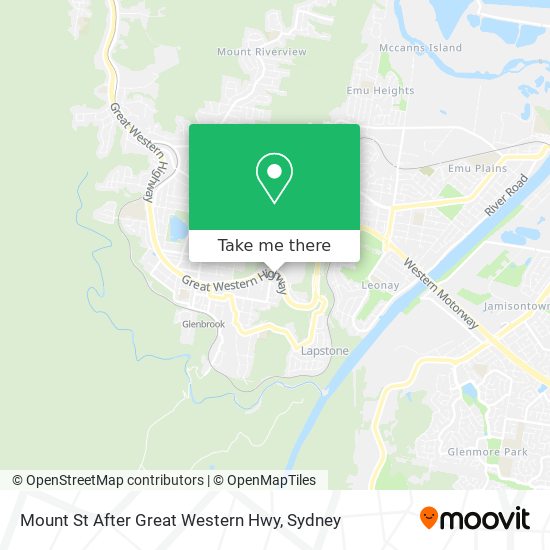 Mount St After Great Western Hwy map