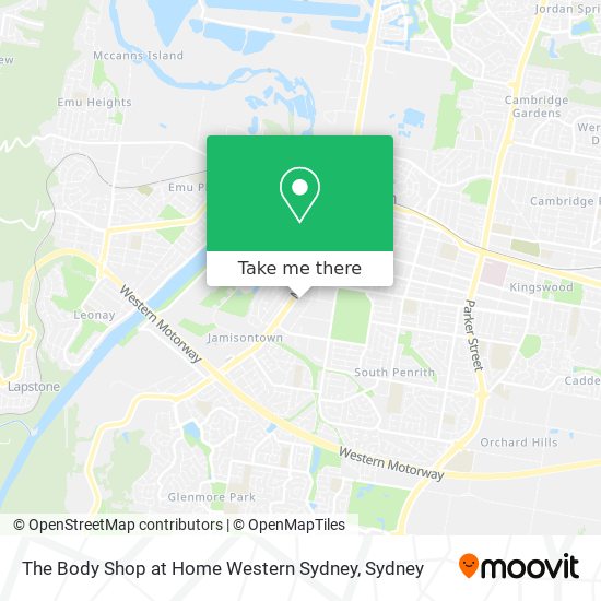 Mapa The Body Shop at Home Western Sydney