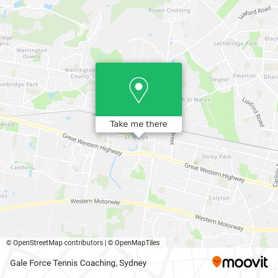 Gale Force Tennis Coaching map