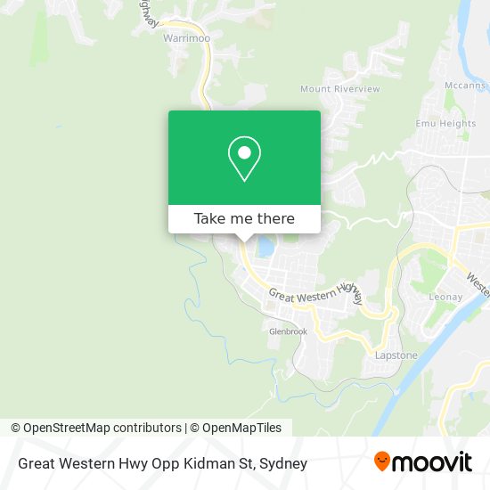 Great Western Hwy Opp Kidman St map