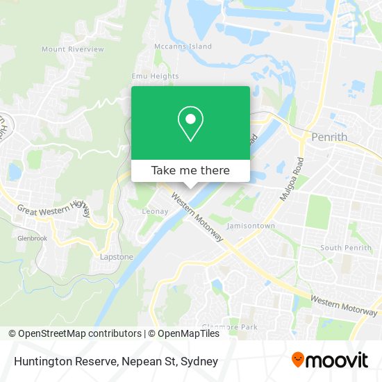 Huntington Reserve, Nepean St map