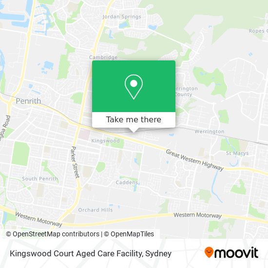 Mapa Kingswood Court Aged Care Facility