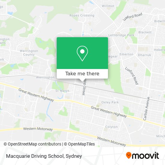 Mapa Macquarie Driving School