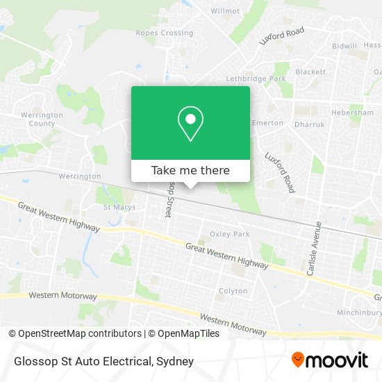 Glossop St Auto Electrical map