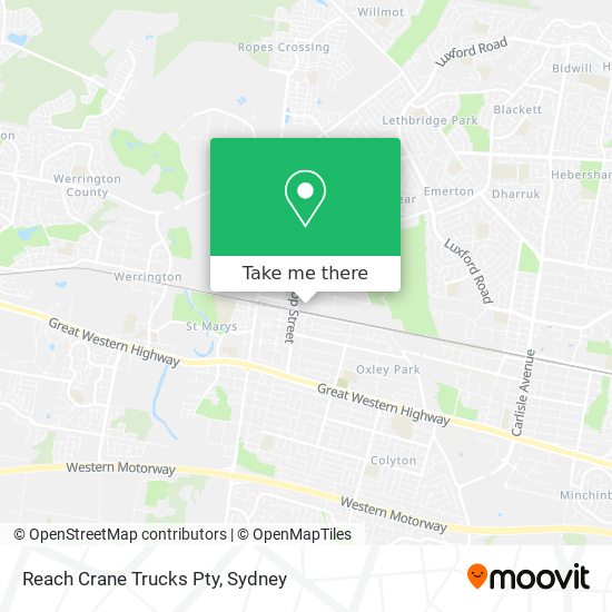 Reach Crane Trucks Pty map