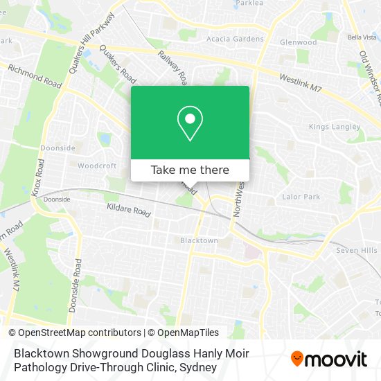 Blacktown Showground Douglass Hanly Moir Pathology Drive-Through Clinic map