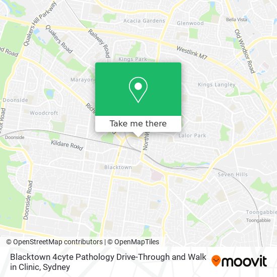 Blacktown 4cyte Pathology Drive-Through and Walk in Clinic map