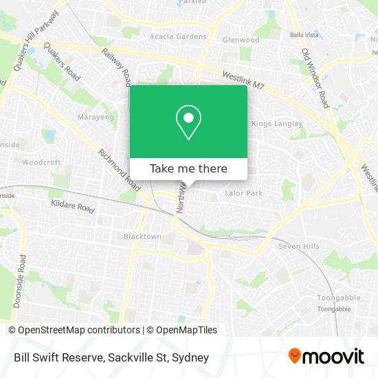 Bill Swift Reserve, Sackville St map