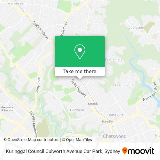 Kuringgai Council Culworth Avenue Car Park map