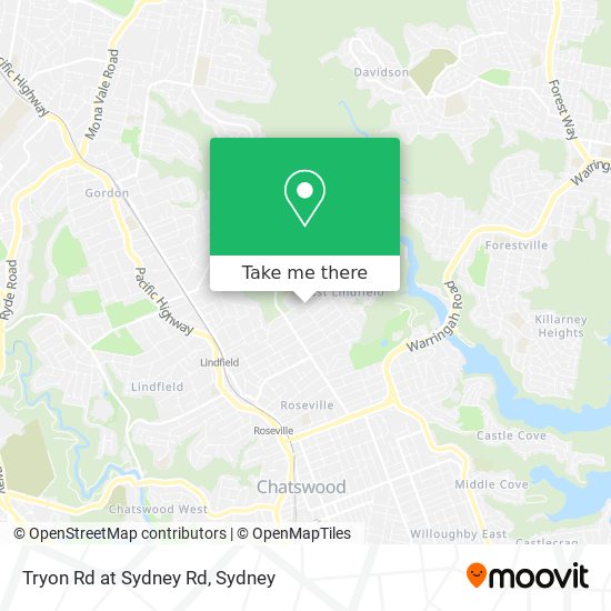 Mapa Tryon Rd at Sydney Rd