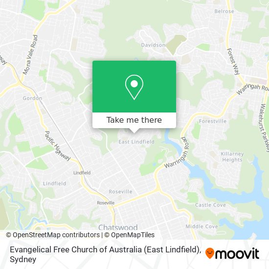 Mapa Evangelical Free Church of Australia (East Lindfield)