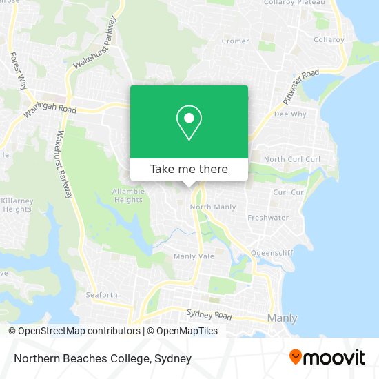 Mapa Northern Beaches College