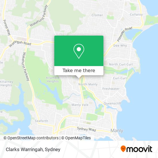 Clarks Warringah map