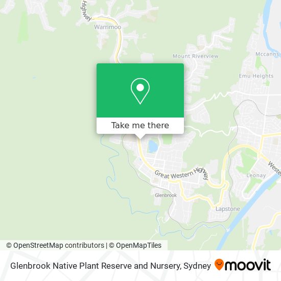 Glenbrook Native Plant Reserve and Nursery map