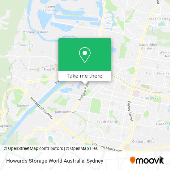 Mapa Howards Storage World Australia