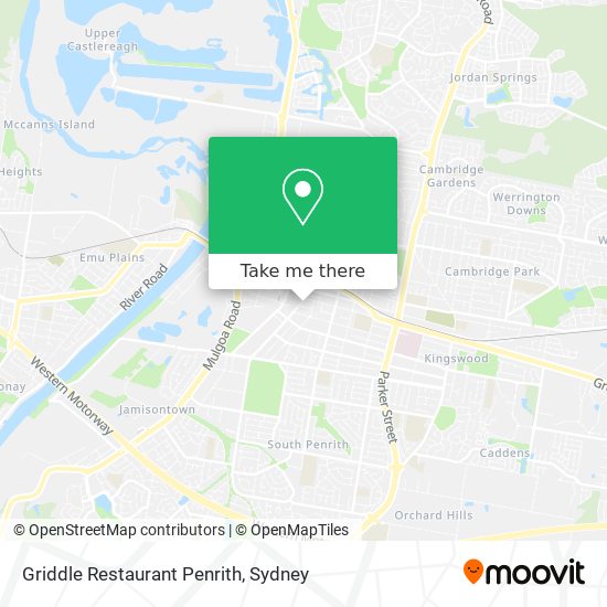 Mapa Griddle Restaurant Penrith