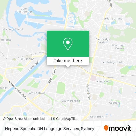 Mapa Nepean Speecha DN Language Services