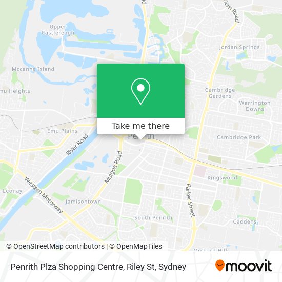 Mapa Penrith Plza Shopping Centre, Riley St