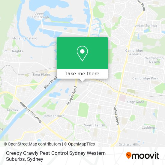 Creepy Crawly Pest Control Sydney Western Suburbs map