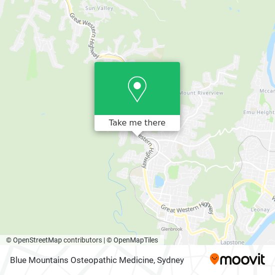 Mapa Blue Mountains Osteopathic Medicine