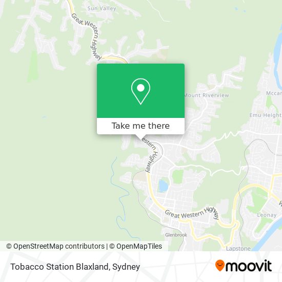 Mapa Tobacco Station Blaxland