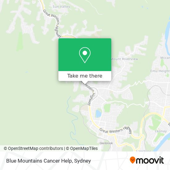 Mapa Blue Mountains Cancer Help