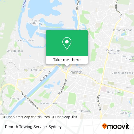 Mapa Penrith Towing Service