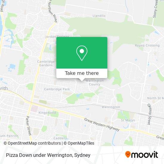 Pizza Down under Werrington map