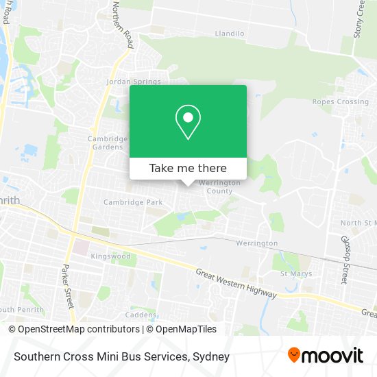 Southern Cross Mini Bus Services map