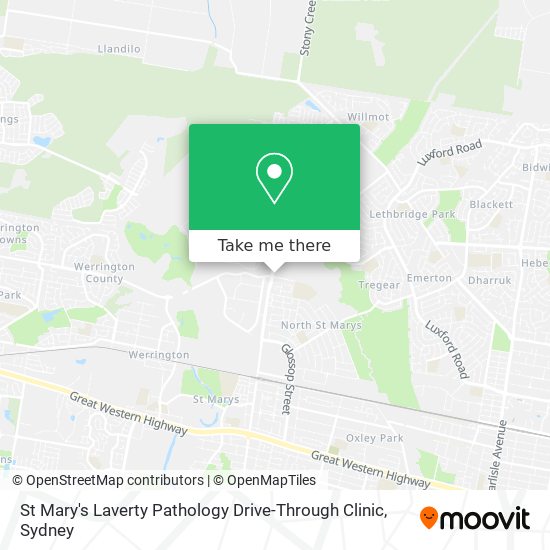 St Mary's Laverty Pathology Drive-Through Clinic map