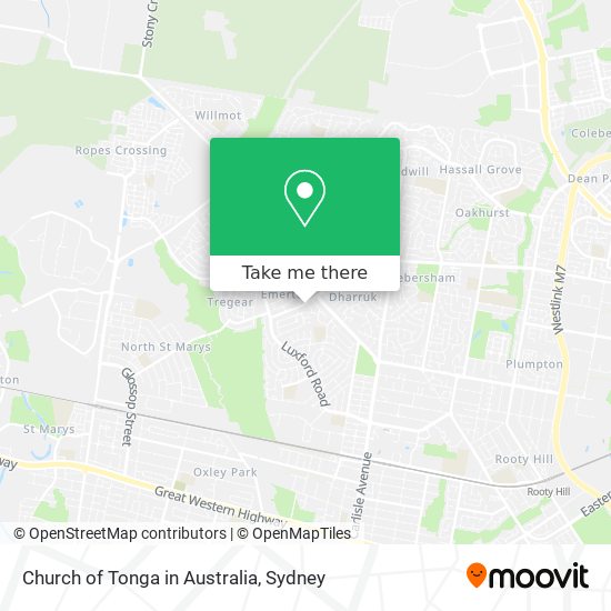 Church of Tonga in Australia map