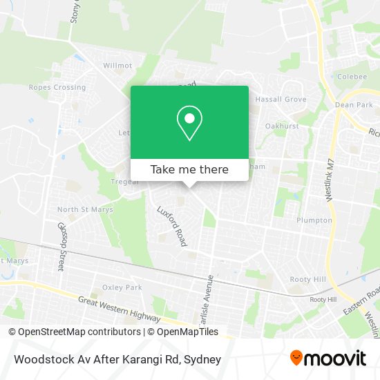 Woodstock Av After Karangi Rd map