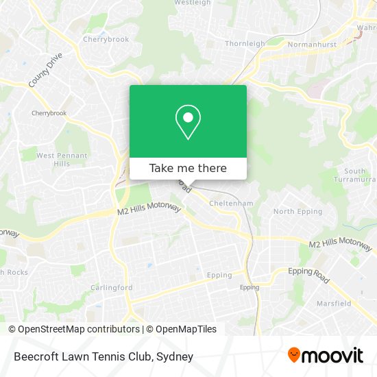 Mapa Beecroft Lawn Tennis Club