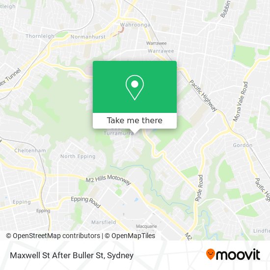 Maxwell St After Buller St map