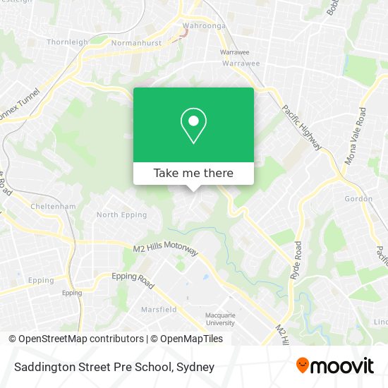 Mapa Saddington Street Pre School