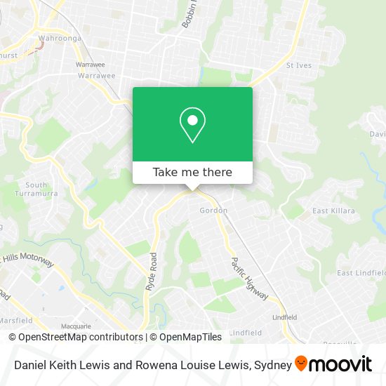 Daniel Keith Lewis and Rowena Louise Lewis map