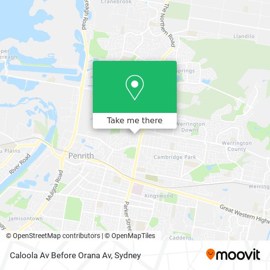 Caloola Av Before Orana Av map