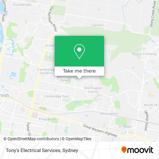 Mapa Tony's Electrical Services