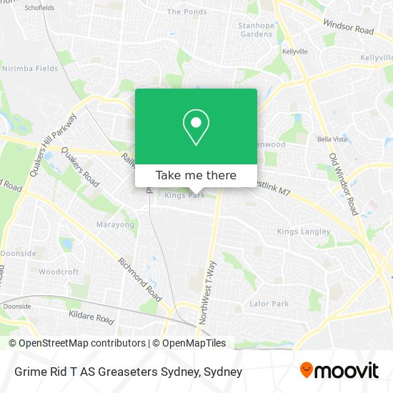 Grime Rid T AS Greaseters Sydney map