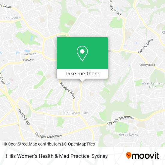 Hills Women's Health & Med Practice map