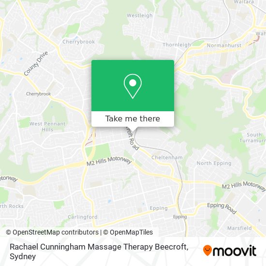 Rachael Cunningham Massage Therapy Beecroft map