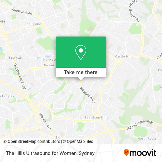 The Hills Ultrasound for Women map